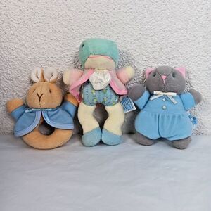 Eden Plush Frog Rattle Mr Jeremy Fisher- Peter Rabbit Rattle -Crinkle Blue Kitty